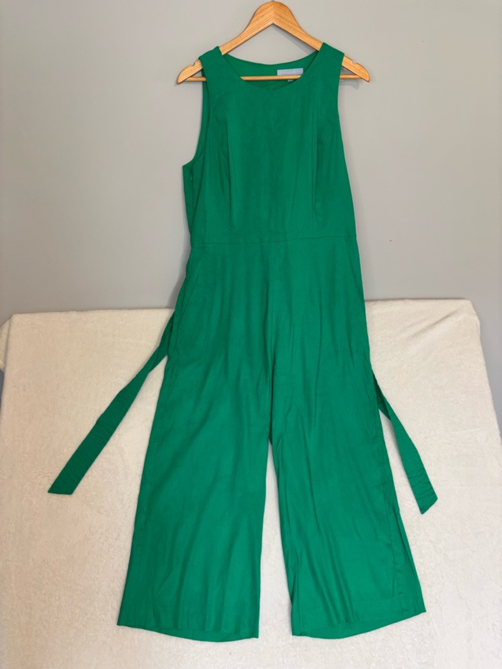 ANTONIO MELANI Emerald Green Sleeveless Wide-Leg Jumpsuit size 12
